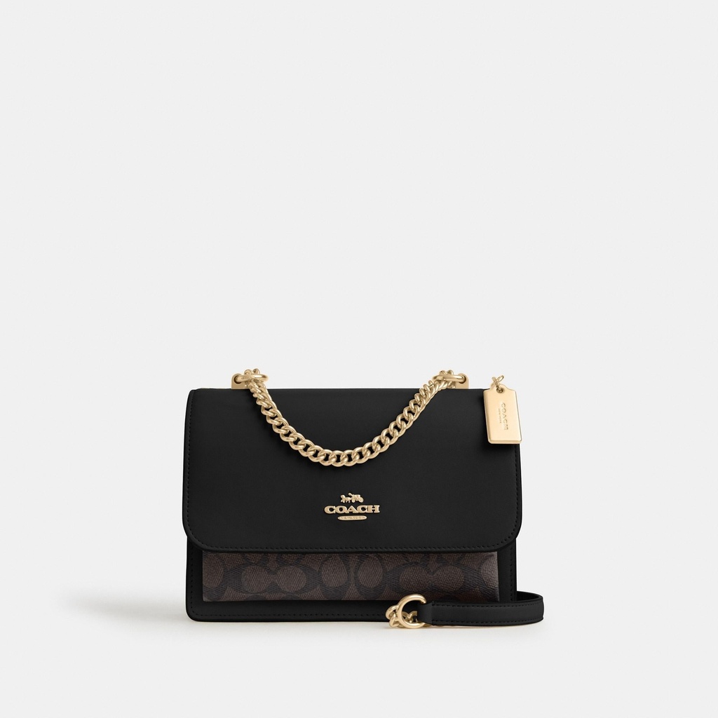 [COACH-CV978-IMXAQ] Coach Klare Crossbody Bag in Signature Canvas — Walnut/Black